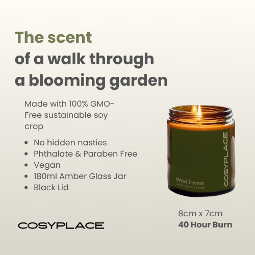 WILD FOREST - Rose, Geraniums & Jasmine Phthalate Free Scented  Soy Candle