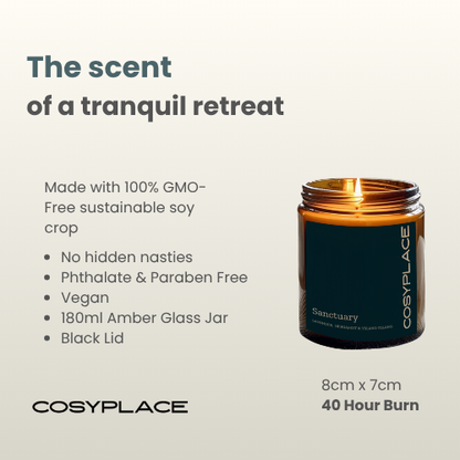 SANCTUARY - Lavender Pure Essential Oils Scented Soy Candle