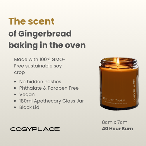 GINGER COOKIE - Gingerbread Toxin Free Scented Soy Candle