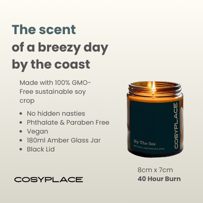 BY THE SEA - Coastal Sea Salt & Driftwood  Phthalate Free Soy Candle