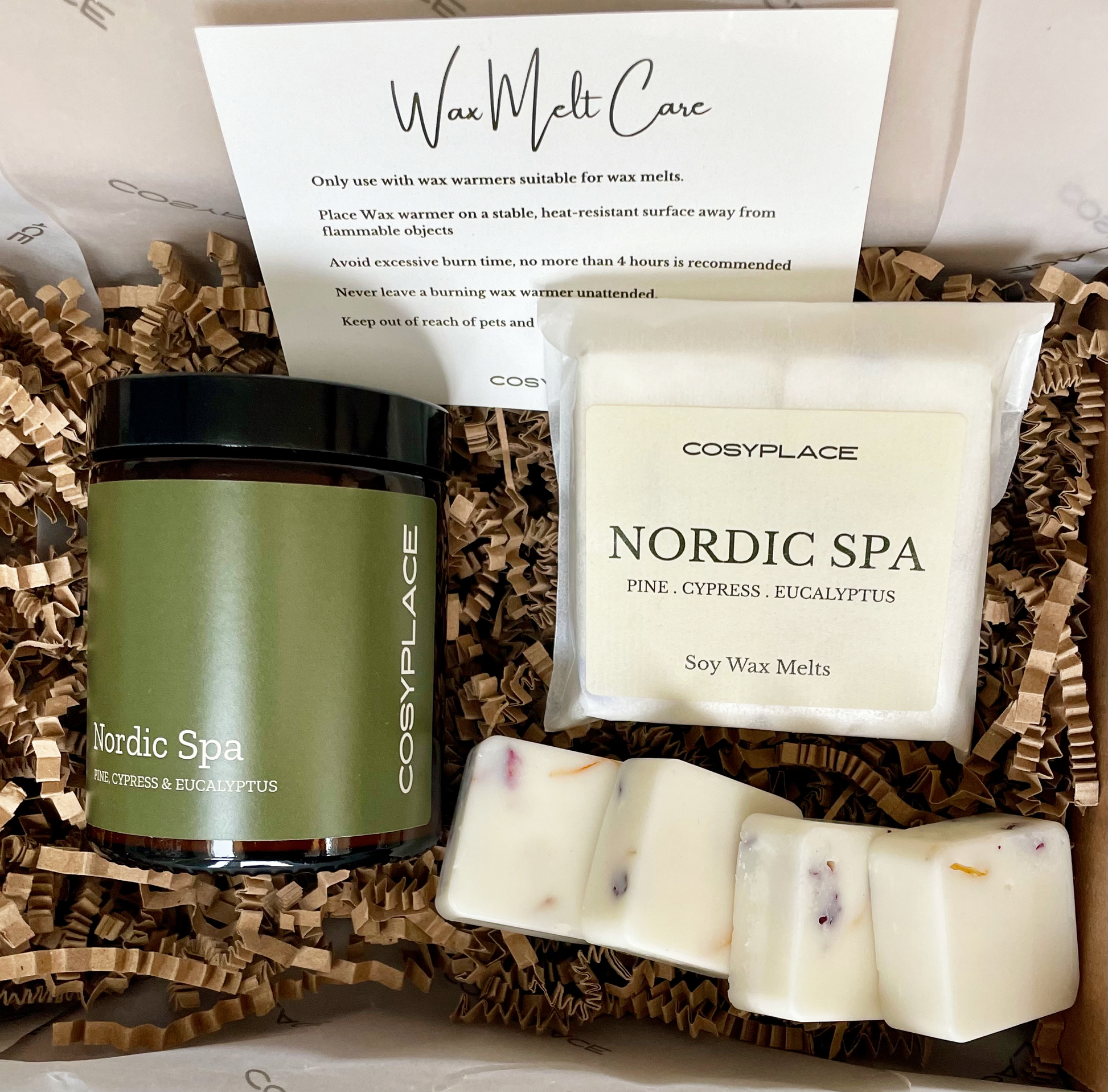 Handmade Soy Wax Candle and Wax Melts Gift Set - COSYPLACE CANDLES