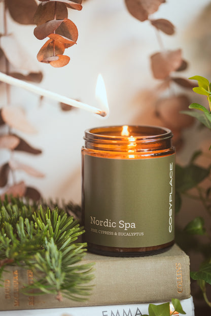 NORDIC SPA - Nordic Pine, Peppermint & Eucalyptus Toxin Free Scented  Soy Candle