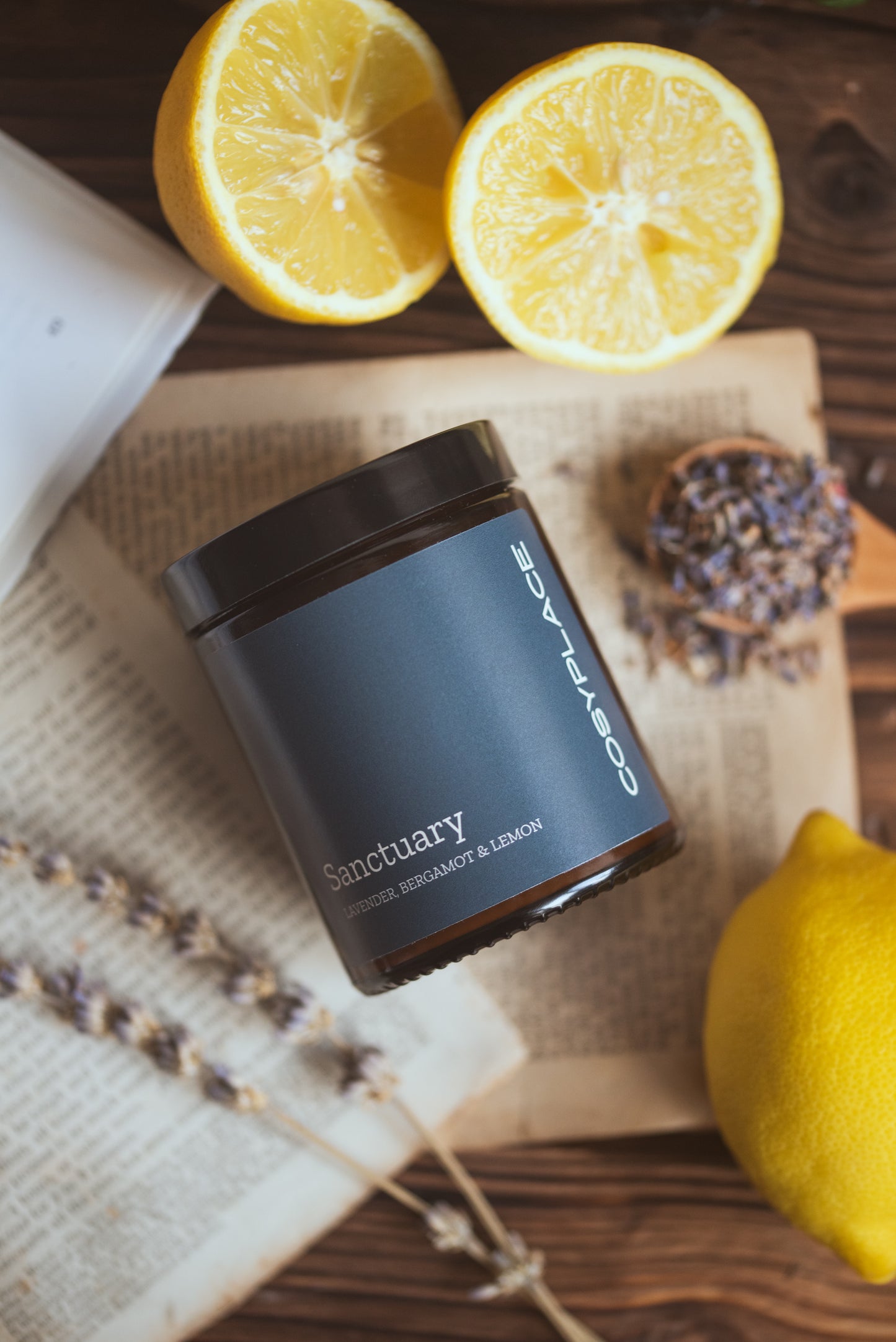 SANCTUARY - Lavender Pure Essential Oils Scented Soy Candle