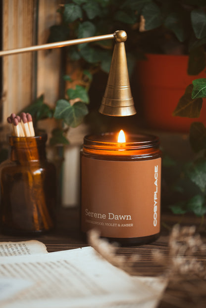 SERENE DAWN - Sandalwood & Amber Phthalate Free Scented Soy Candle