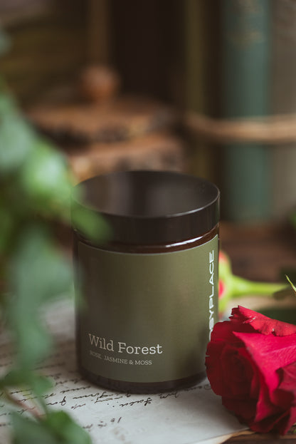 WILD FOREST - Rose, Geraniums & Jasmine Phthalate Free Scented  Soy Candle