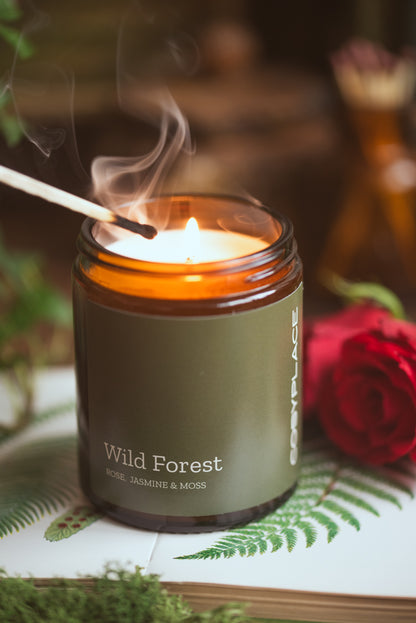 WILD FOREST - Rose, Geraniums & Jasmine Phthalate Free Scented  Soy Candle