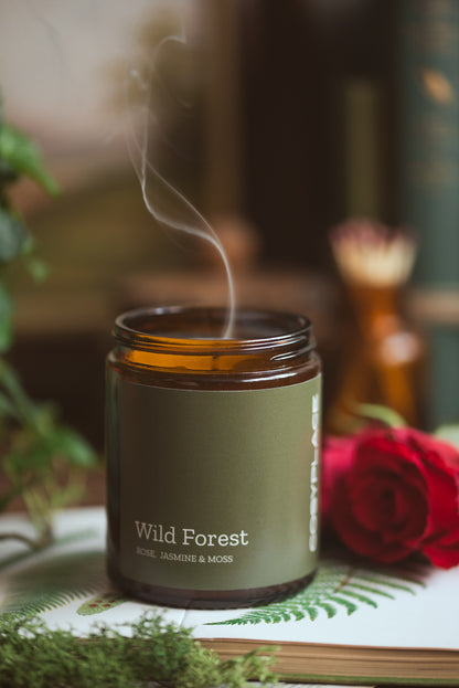 WILD FOREST - Rose, Geraniums & Jasmine Phthalate Free Scented  Soy Candle